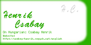 henrik csabay business card